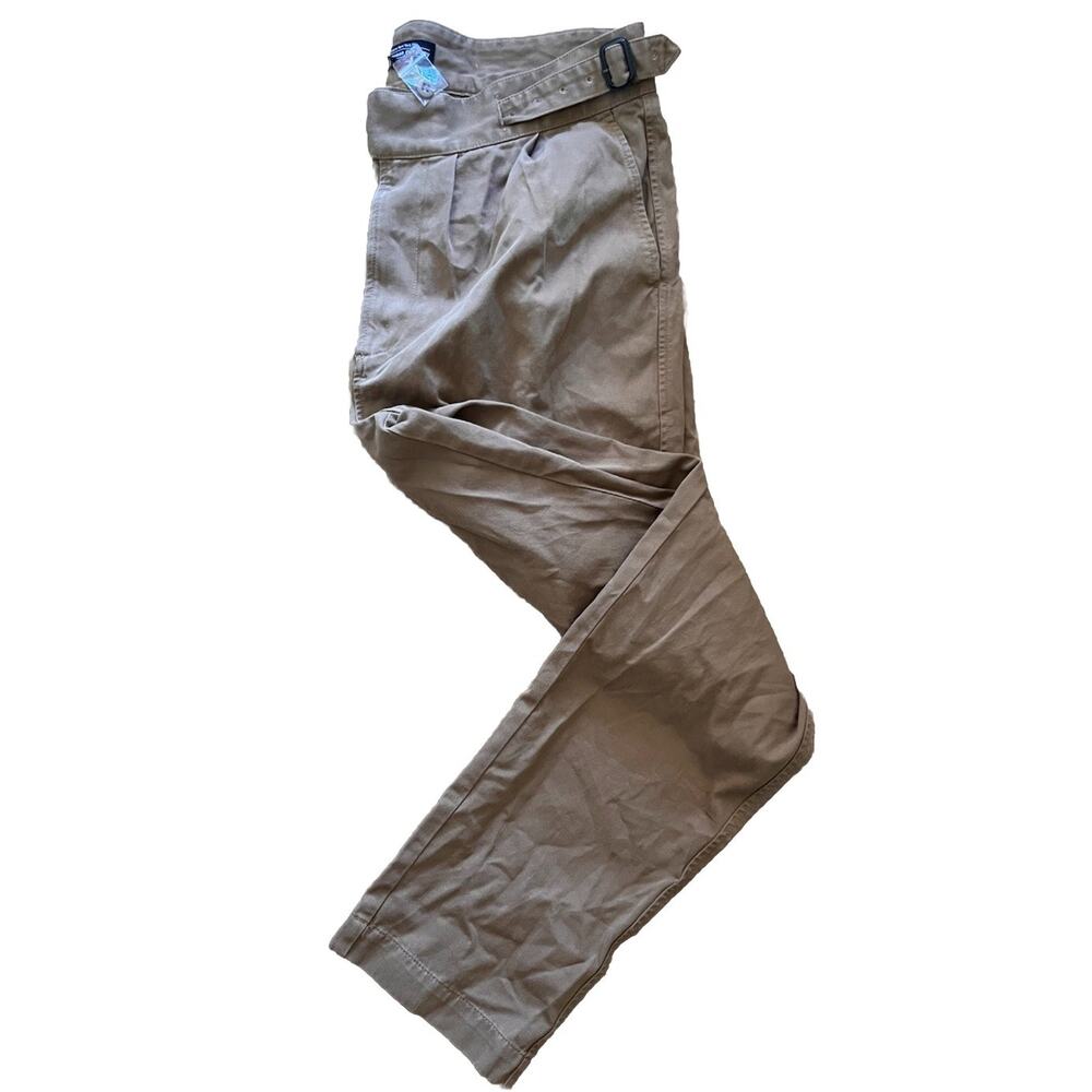 J. Peterman Gurkha Pants Mens 34 Brown Safari Military Chino NWOT